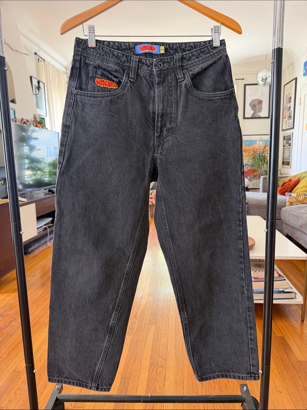 Empyre Washed Black Relaxed Straight Jeans